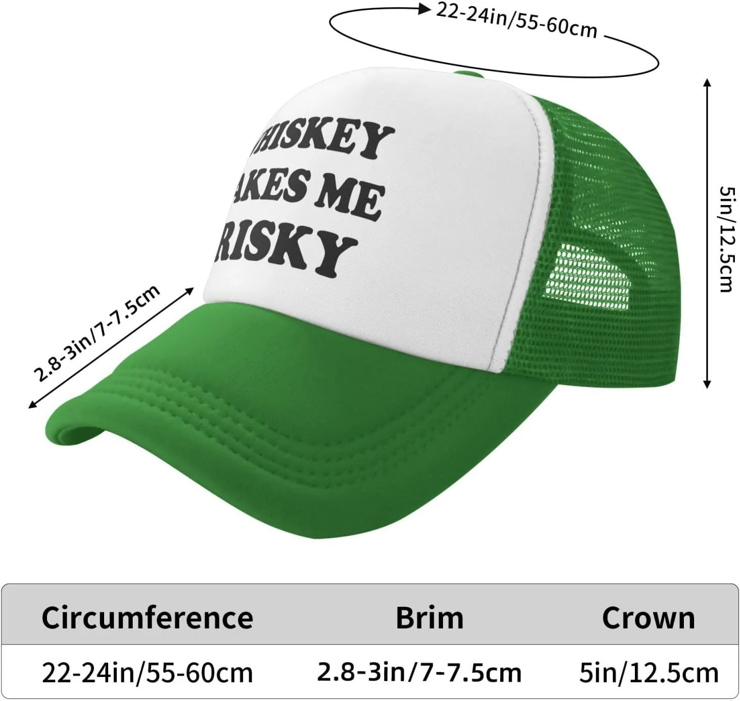Whiskey-Makes-Me-Frisky Trucker Hat Funny Hats Men Women Adult Dirty Humor Vintage Snapback Baseball Cap