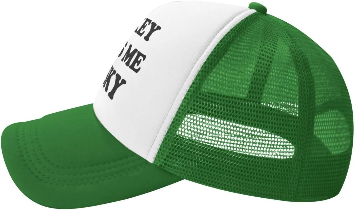 Whiskey-Makes-Me-Frisky Trucker Hat Funny Hats Men Women Adult Dirty Humor Vintage Snapback Baseball Cap