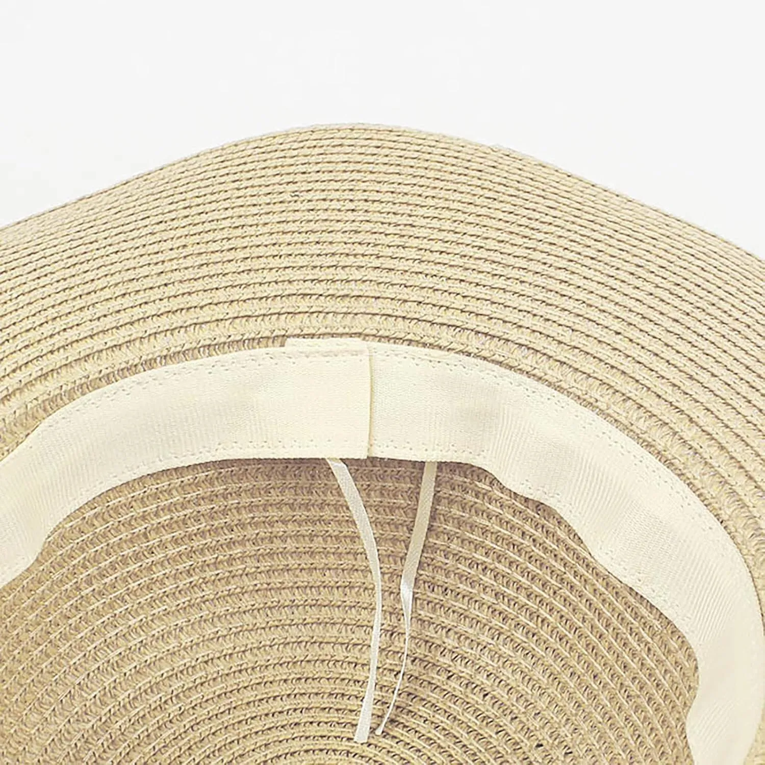 Wide Brim Floppy Straw Sun Hat Women's Girls Summer Flat Beach Bucket Hat Travel Foldable UV Protection Fishman Hat
