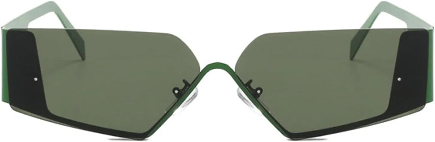 willochra fashion Cat Eye Square Sunglasses for Women Trendy Metal Frame Vintage Triangle sunglasses UV400 Protection