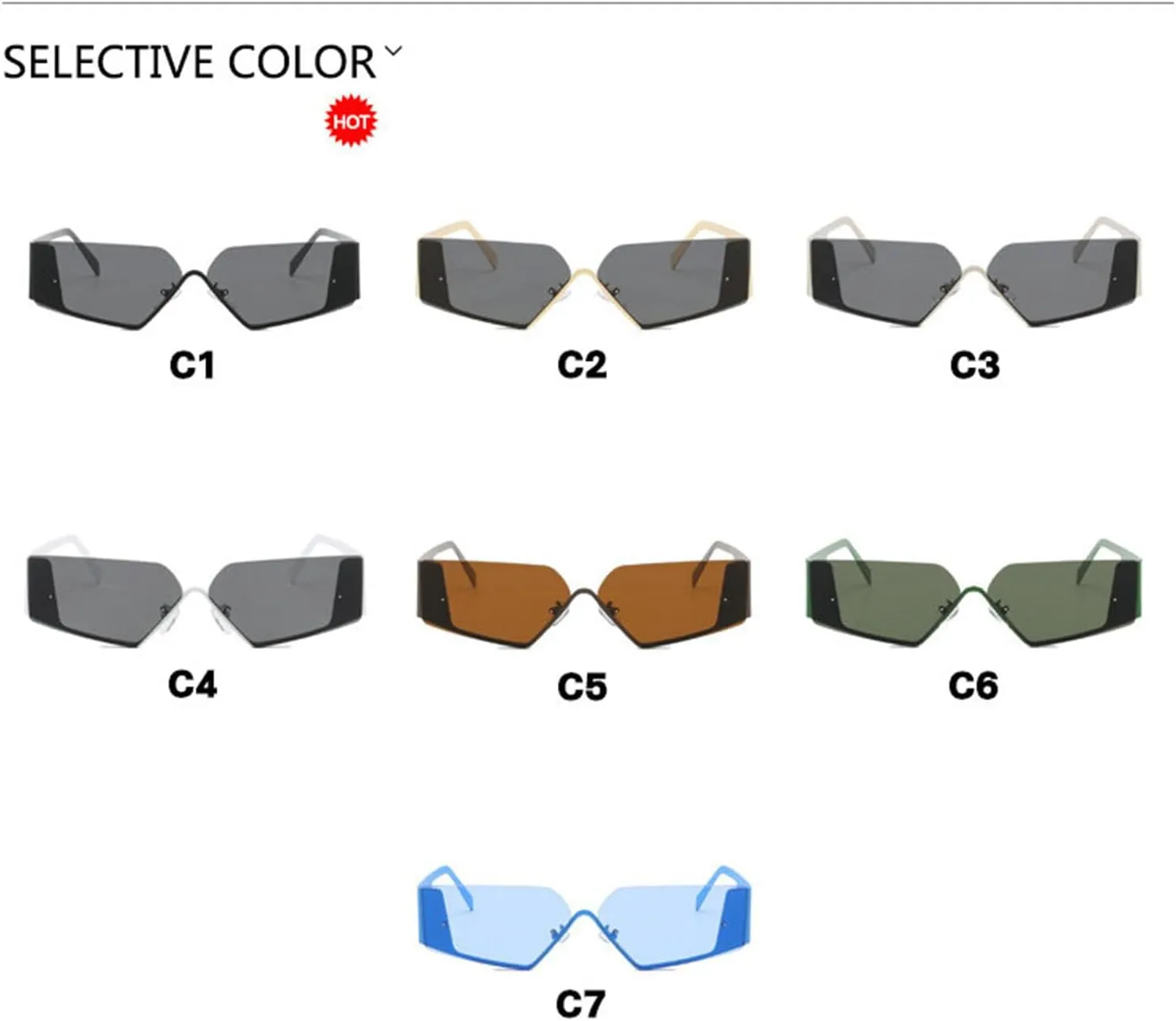 willochra fashion Cat Eye Square Sunglasses for Women Trendy Metal Frame Vintage Triangle sunglasses UV400 Protection