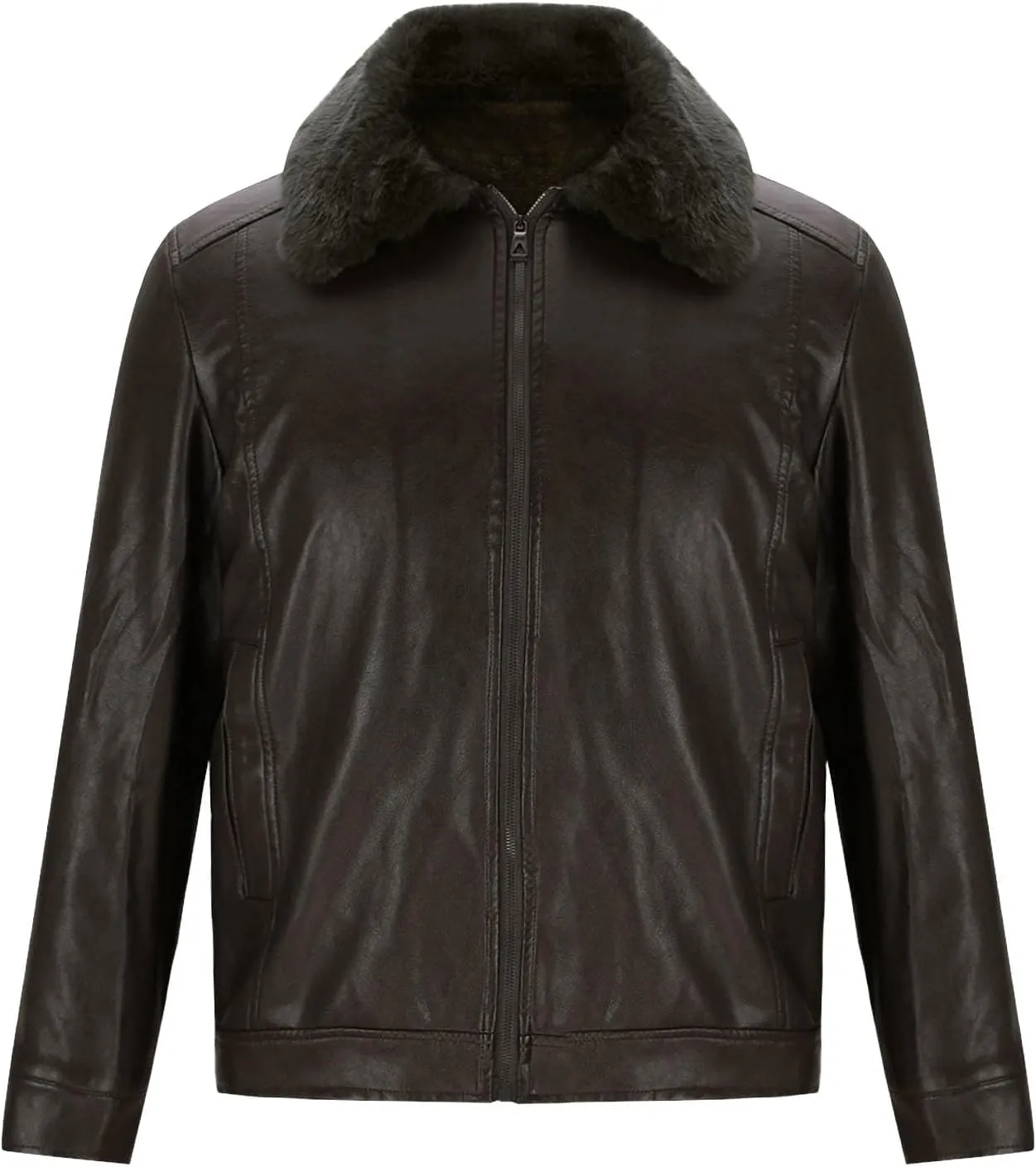 Winter Fur Leather Jacket Men Thickened Fleece Warm Faux Leather Coats Mens Motorcycle Vintage Lapel Outdoor Clothing