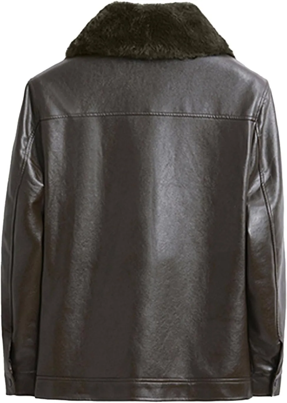 Winter Fur Leather Jacket Men Thickened Fleece Warm Faux Leather Coats Mens Motorcycle Vintage Lapel Outdoor Clothing