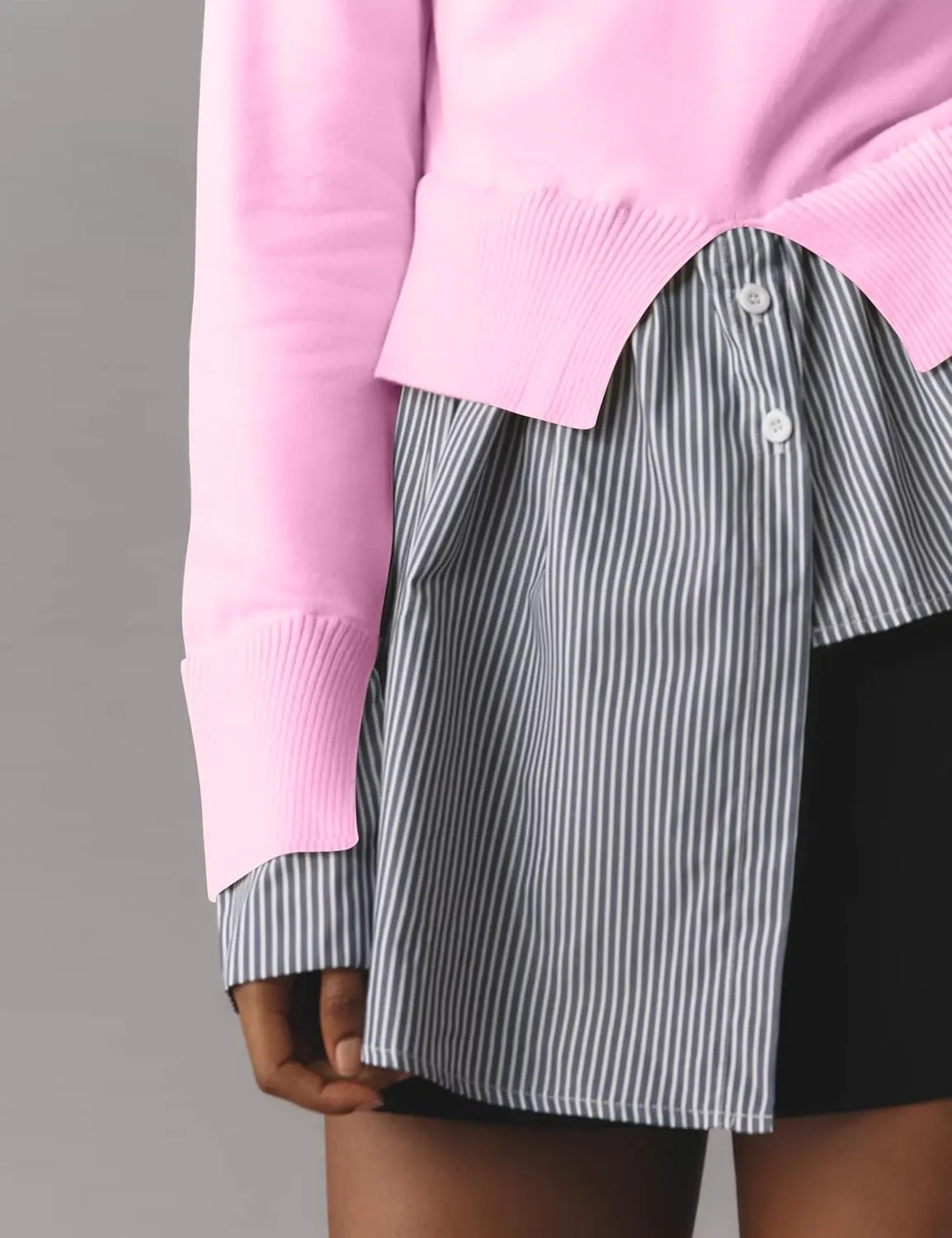 Women Asymmetrical Patchwork Sweaters Slit Turtleneck Pullover Sweater Dress 2 in 1 Sweater Shirt Tunic Sweater Tops