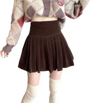 Women Casual Black Mini Skirts A Line Elegant Clothes High Waist Harajuku Pleated Skirt