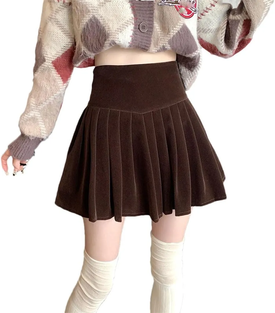 Women Casual Black Mini Skirts A Line Elegant Clothes High Waist Harajuku Pleated Skirt