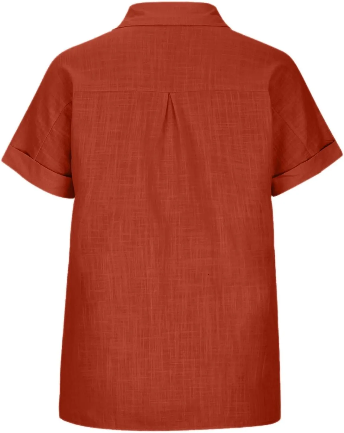 Women Cotton Linen Shirts with Pockets Casual Solid Short Sleeve Button Down Blouse Tunic Shirt Summer Tops Plus Size