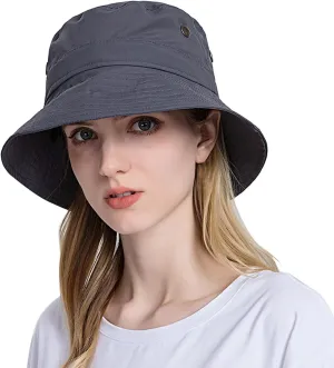 Women Sun Hat Wide Brim Sunscreen Bucket Hat Adjustable Sunshade Beach Hat Summer Fisherman Hats with Strings