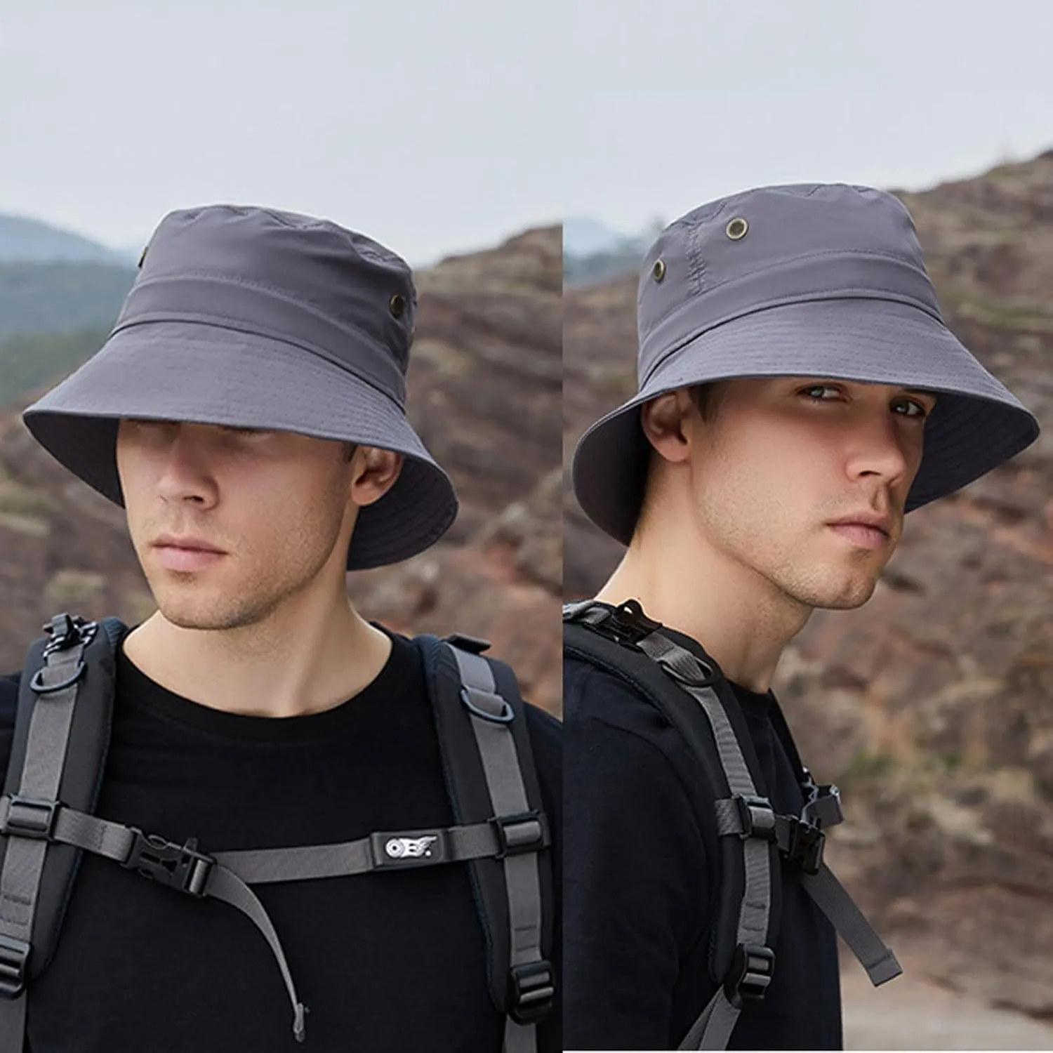 Women Sun Hat Wide Brim Sunscreen Bucket Hat Adjustable Sunshade Beach Hat Summer Fisherman Hats with Strings