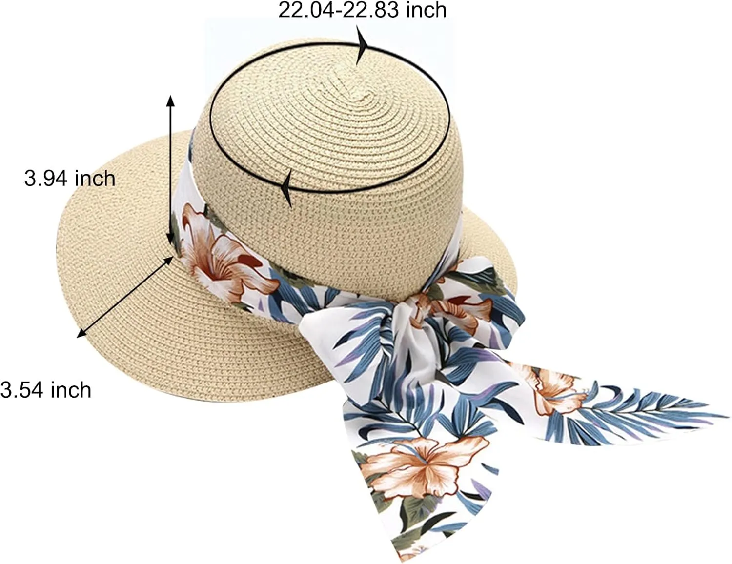 Women Wide Brim Sun Hat Straw Summer Hat Big Floppy Foldable Roll up Cap Beach Sun Hat UPF 50 