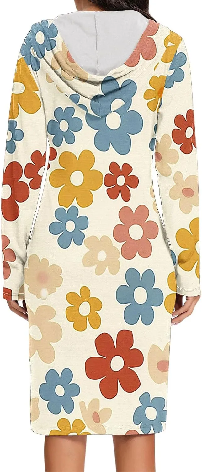 Women's 2024 Fall Dresses Long Sleeve V Neck Floral Dress Flowy Casual Dress Midi Dress Shift Long Dress
