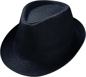 Womens and Mens Classic Manhattan Hats Summer Trilby Fedora Short Brim Panama Jazz Hats Beach Sun Protection Hats fot Unisex
