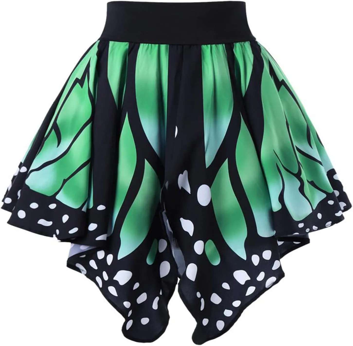 Womens Butterfly Print Fashion Skirts Fashion Womens Asymmetrical Skirt Pleated Waist Women Skirt Mini Skirts