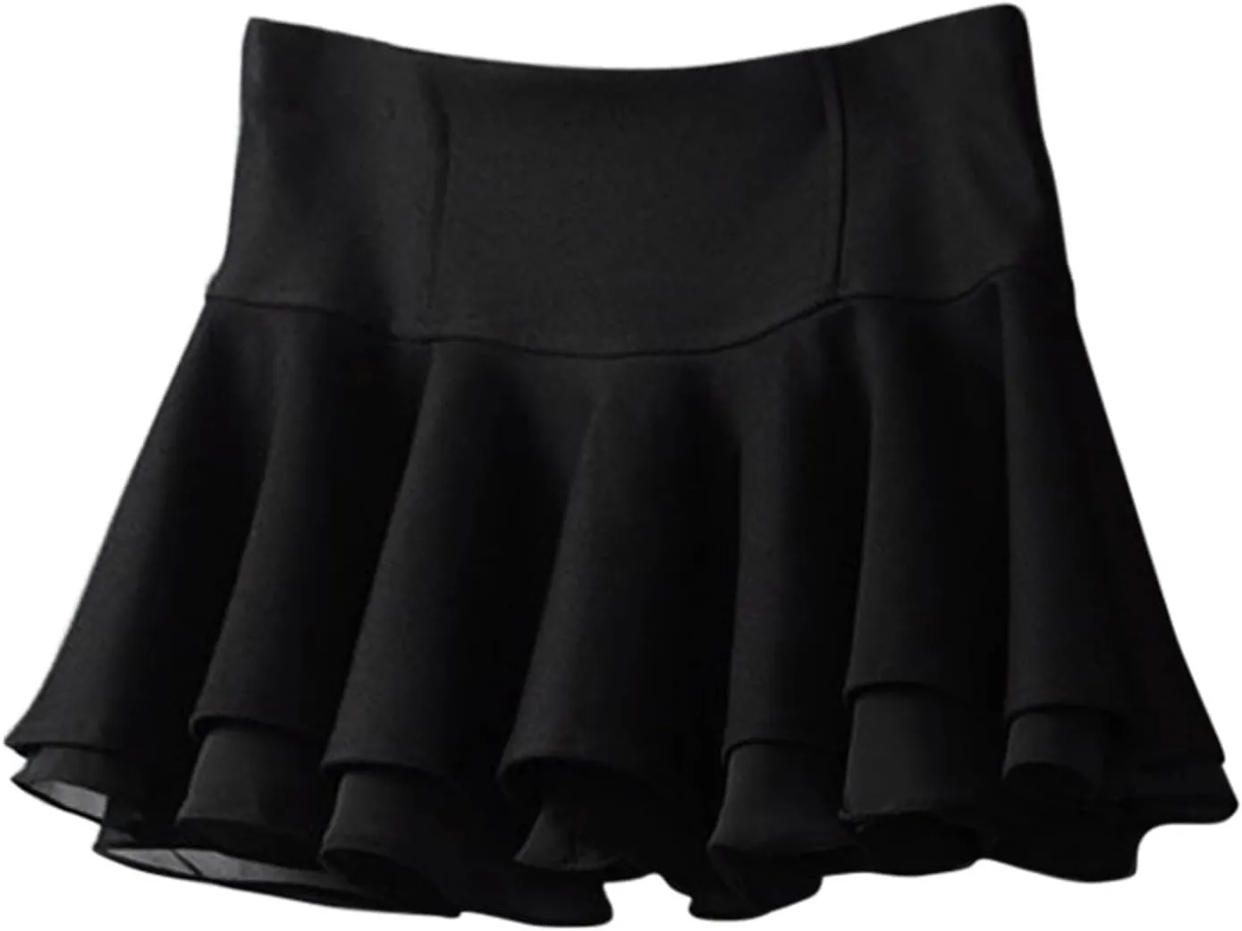 Women's Chiffon Solid Color Skirt Pleated Mini Skirt Cute Button Front Skirt 12