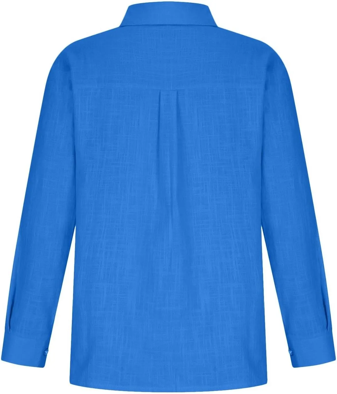 Womens Cotton Linen Button Down Shirt 2025 Fall Casual Long Sleeve Solid Color Shirts Loose Tops with Pockets