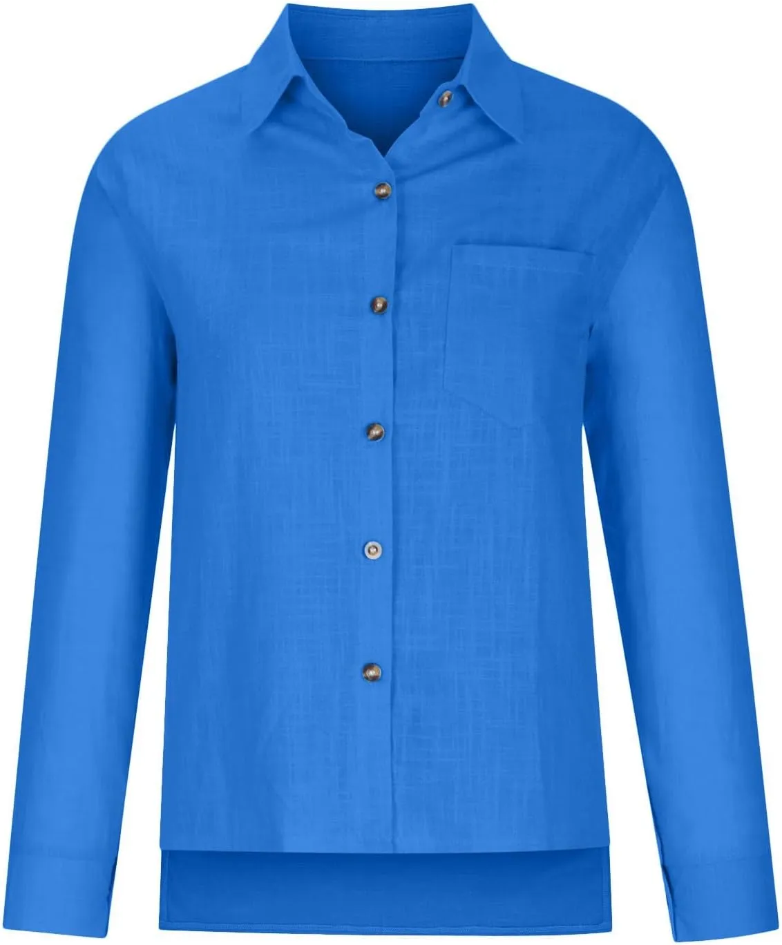 Womens Cotton Linen Button Down Shirt 2025 Fall Casual Long Sleeve Solid Color Shirts Loose Tops with Pockets