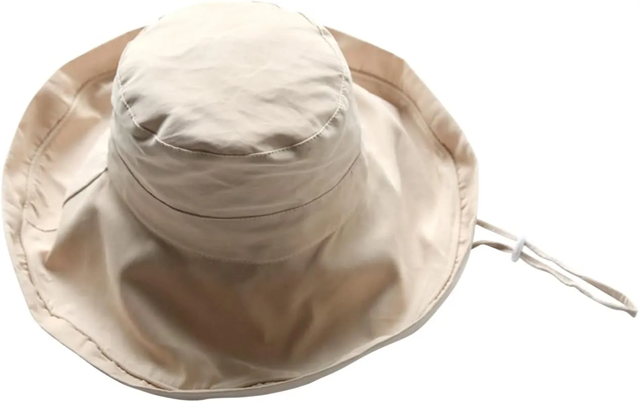 Women's Cotton Wide Brim Sun Hats Vintage Cloche Bucket Hats Rollable Fisherman Sun Cap Beach Travel Accessories
