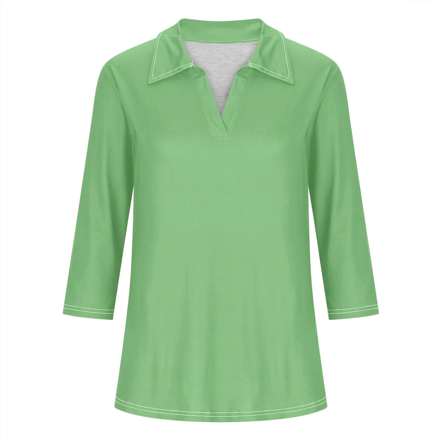 Womens Golf Shirts 1/2 Or 3/4 Length Sleeve Collared Tops Business Casual Summer Loose Blouse Lapel Tshirts Cute Tees