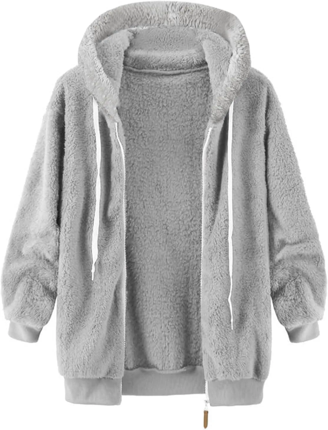 Womens Hoodies Fleece Sweater Tops 2024 Fashion Winter Warm Coat Jacket Full Zip Up Overcoat Jackets Outerwear