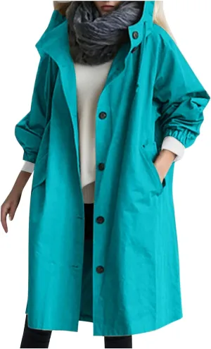 Womens Lightwight Loose Fit Long Jackets Long Sleeve Button Down Oversized Windbreaker Casual Open Front Cardigans