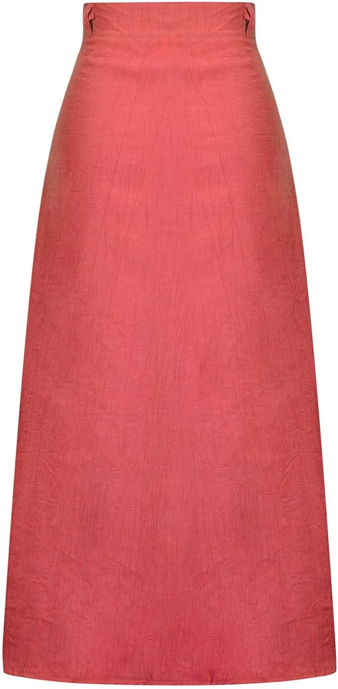 Women's Long Skirts Button Front A Line Long Summer Skirts High Waisted Elegant Flowy Skirts for Beach Vacation