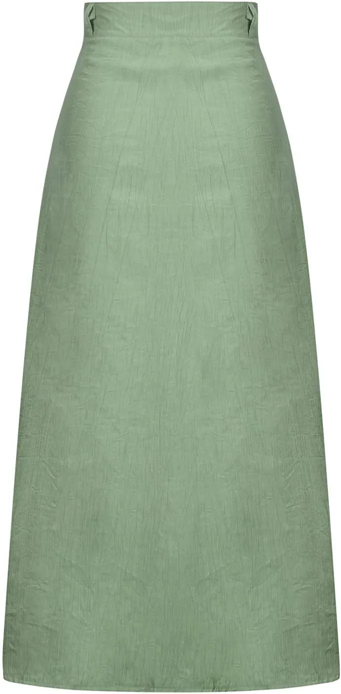 Women's Long Skirts Button Front A Line Long Summer Skirts High Waisted Elegant Flowy Skirts for Beach Vacation
