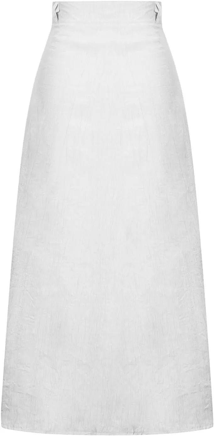 Women's Long Skirts Button Front A Line Long Summer Skirts High Waisted Elegant Flowy Skirts for Beach Vacation