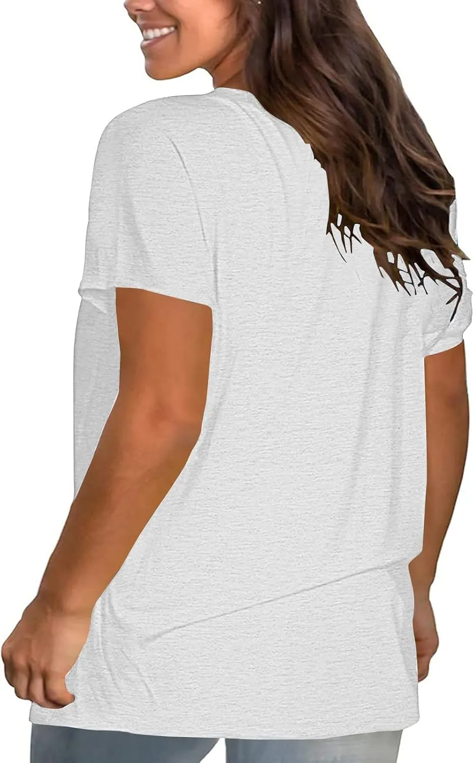 Womens Loose Casual T Shirts Basic Solid Color Crewneck Pullover Summer Short Sleeve Tee Tops Bottoming Shirt