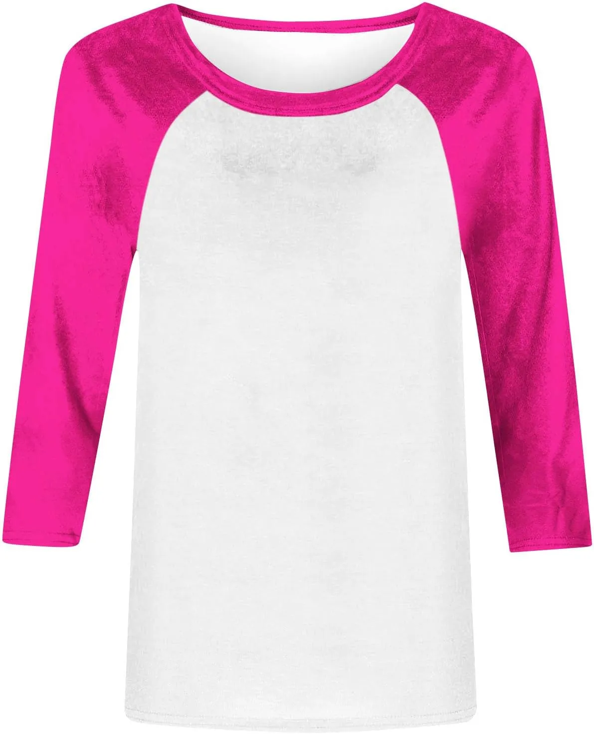 Womens Loose Fitting Tunic Summer 3/4 Sleeve Top Baseball Tshirts Shirts Color Block Cute Blouses Baseball Mom Tees