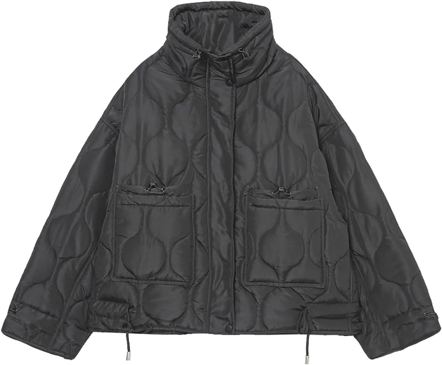 Women's Oversized Thicken Winter Coats Quilted Jacket Zip Up Stand Collar Jackets Padded Puffer Jacket Baggy Down Coat
