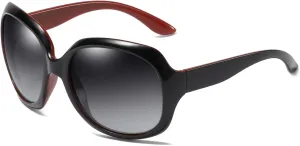 Womens Polarized Sunglasses Trendy Large Round Anti Glare Driving Sun Glasses Ladies Cute Big Frame Shades