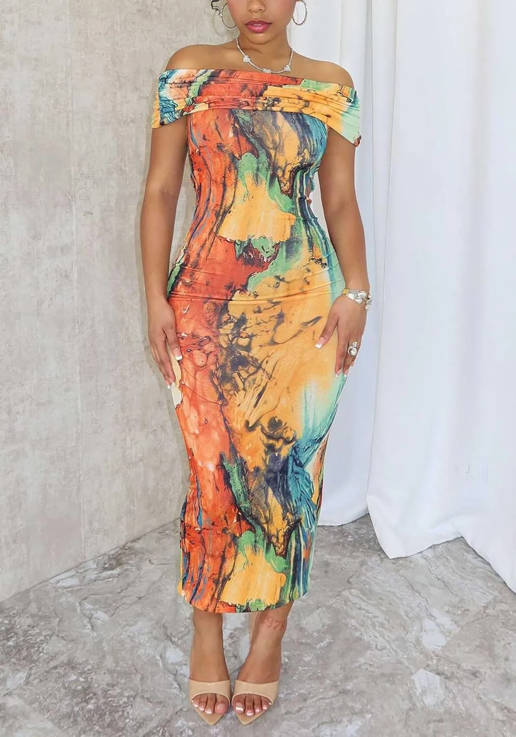 Women's Sexy Off Shoulder Sleeveless Bodycon Dresses Elegant Cocktail Evening Party Night Tube Dresses