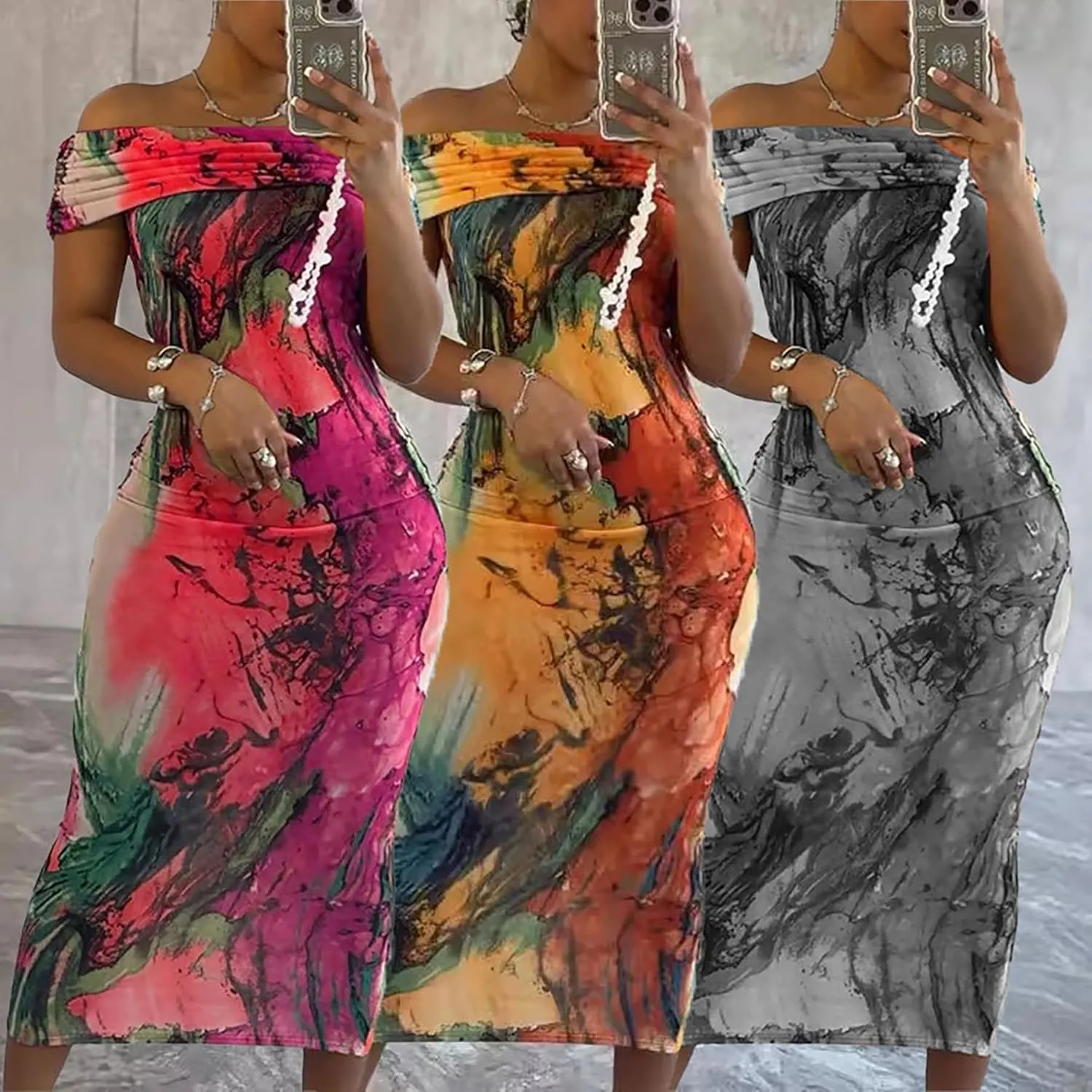 Women's Sexy Off Shoulder Sleeveless Bodycon Dresses Elegant Cocktail Evening Party Night Tube Dresses