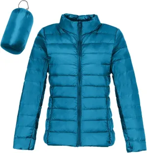 Women's Short Down Coat Packable Puffer Jacket 2024 Hooded Winter Ultra Light Quilted Winter Coat with Pocket Outwear