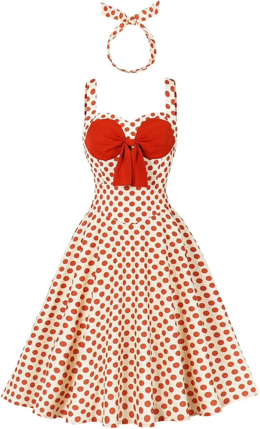 Womens Sleeveless Vintage Dresses 2025 A Line Polka Dot Retro Short Dress Party Prom Dress