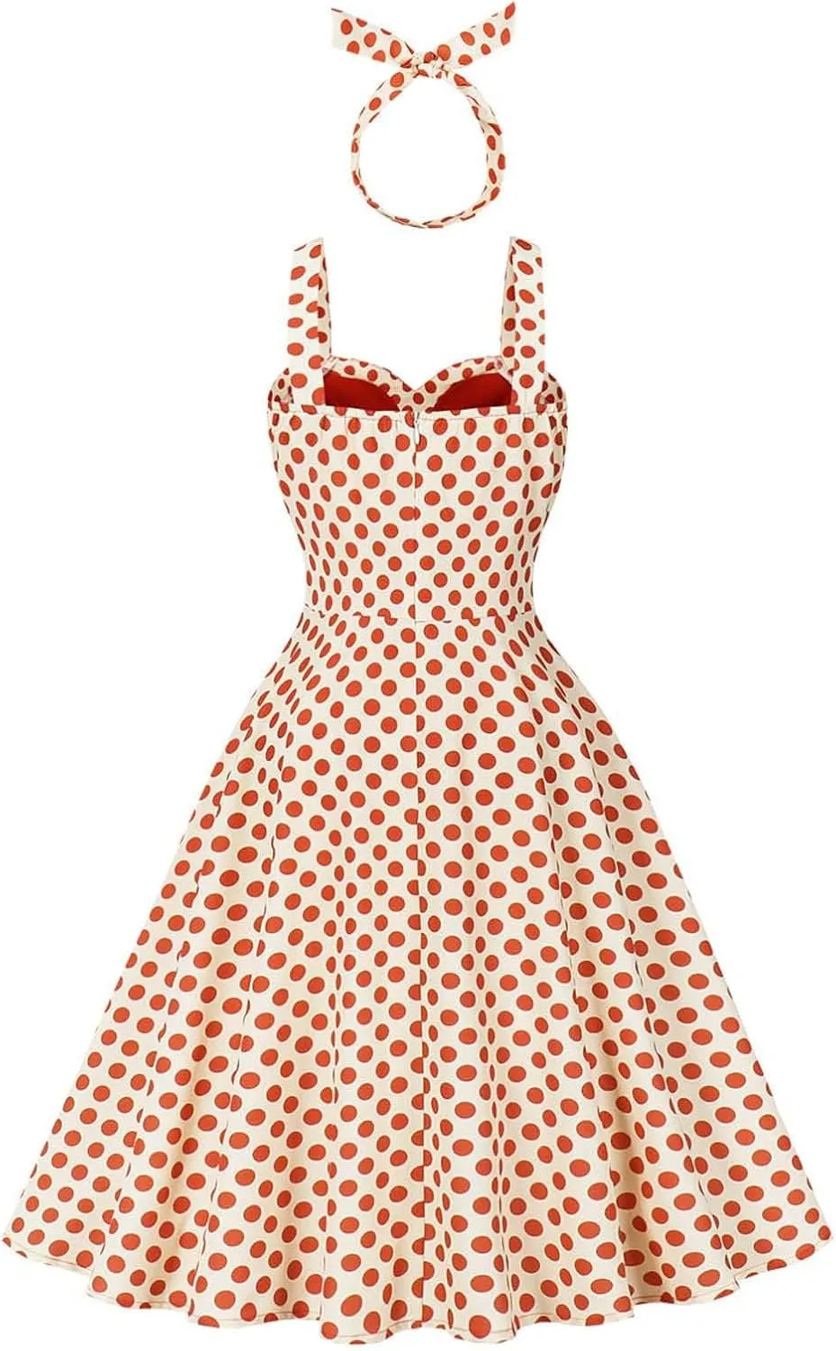 Womens Sleeveless Vintage Dresses 2025 A Line Polka Dot Retro Short Dress Party Prom Dress