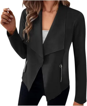 Womens Trendy Coats 2024 Fall Biker Moto Jacket Fashion Long Sleeve Zipper Short Casual Coat Streetwear Cropped Outwear