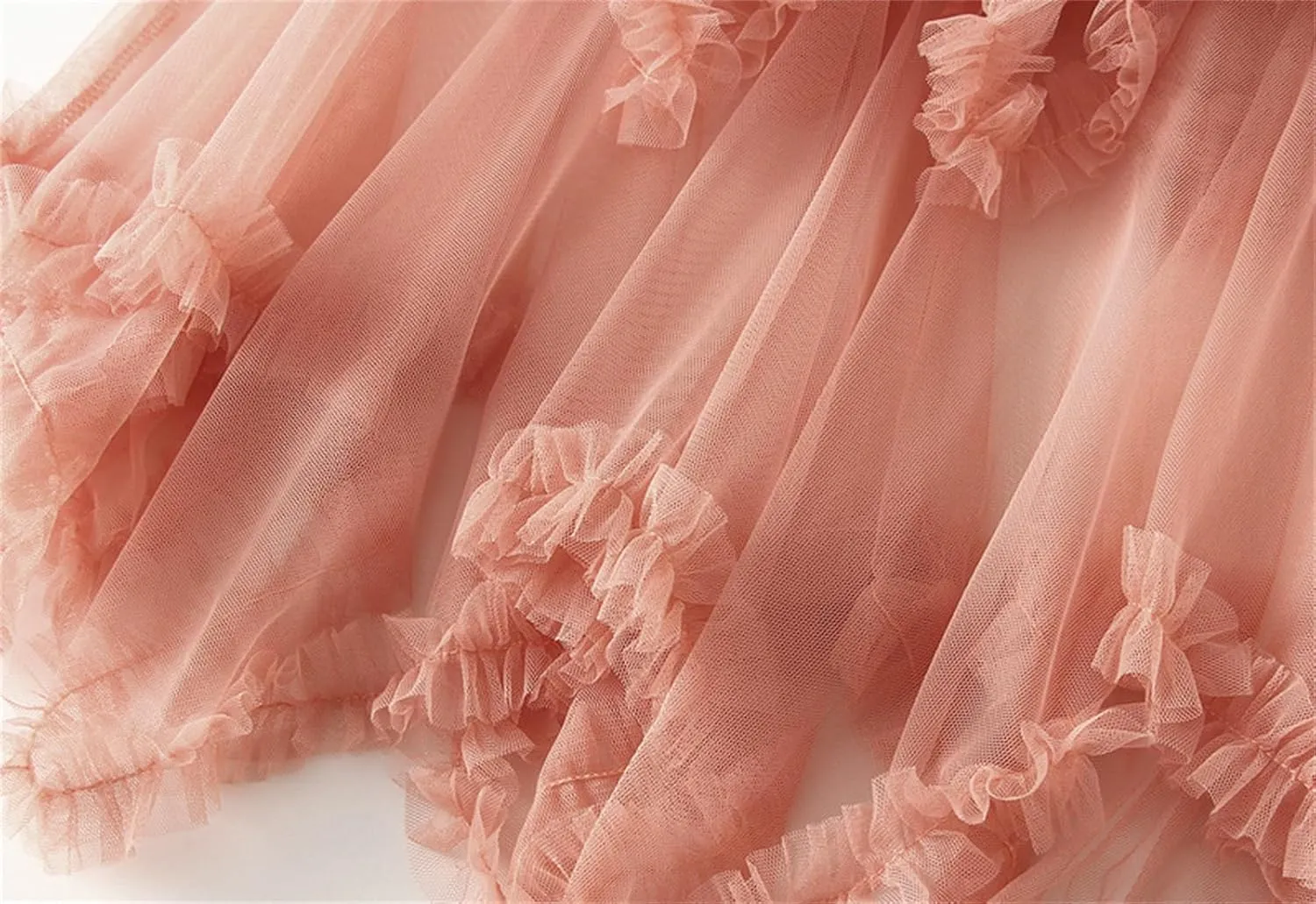 Women's Tulle Skirt High Low Ruffle Elastic Waist Ruffle Tiered Party Petticoat 2024 Midi Skirt Evening Mesh Long Skirt