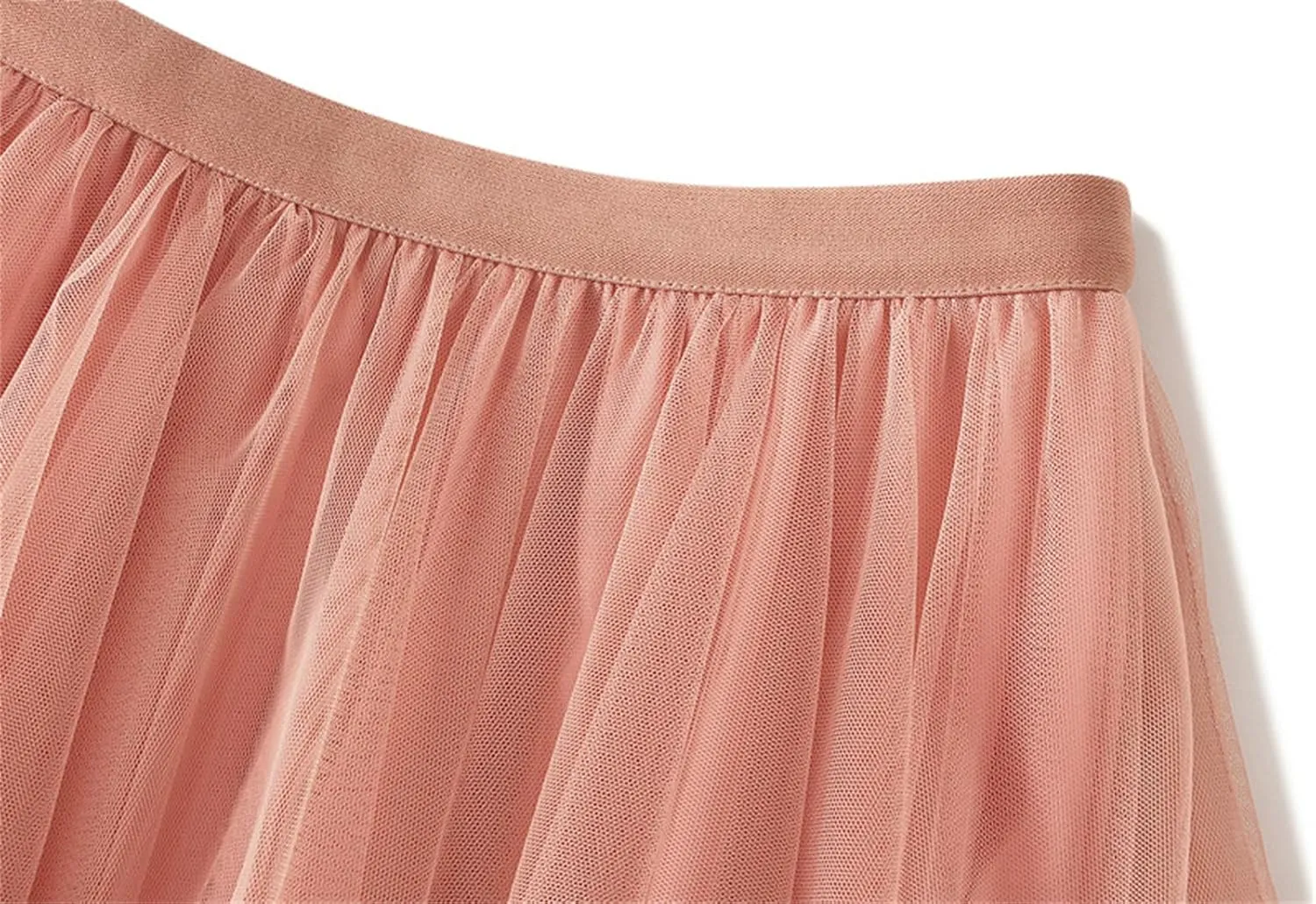 Women's Tulle Skirt High Low Ruffle Elastic Waist Ruffle Tiered Party Petticoat 2024 Midi Skirt Evening Mesh Long Skirt