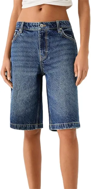 Women's Y2k Carpenter Jean Shorts Casual Loose Fit Wide Leg High Rise Prewashed Denim Jorts Vintage Cow Girl Outfits