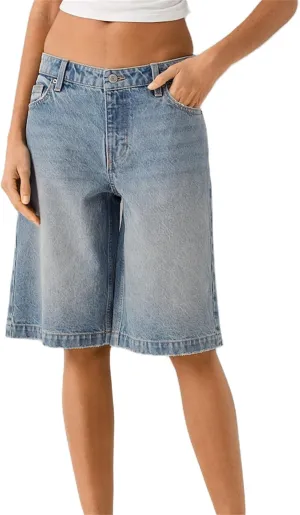 Women's Y2k Carpenter Jean Shorts Casual Loose Fit Wide Leg High Rise Prewashed Denim Jorts Vintage Cow Girl Outfits