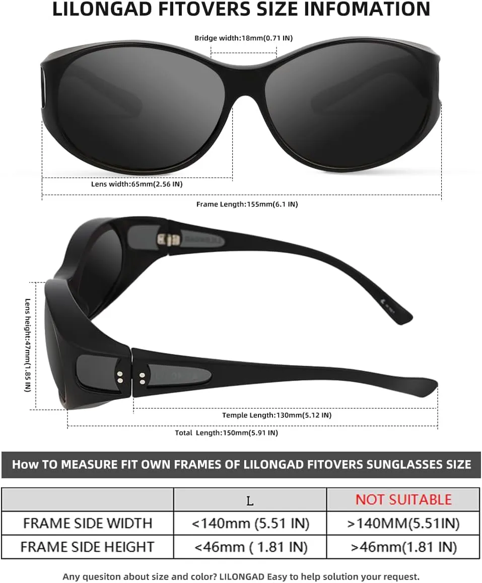Wraparound Fitover Glasses Polarized Wear Over Sunglasses for Men Women UV400 Protection Sun Glasses Driving SP3844