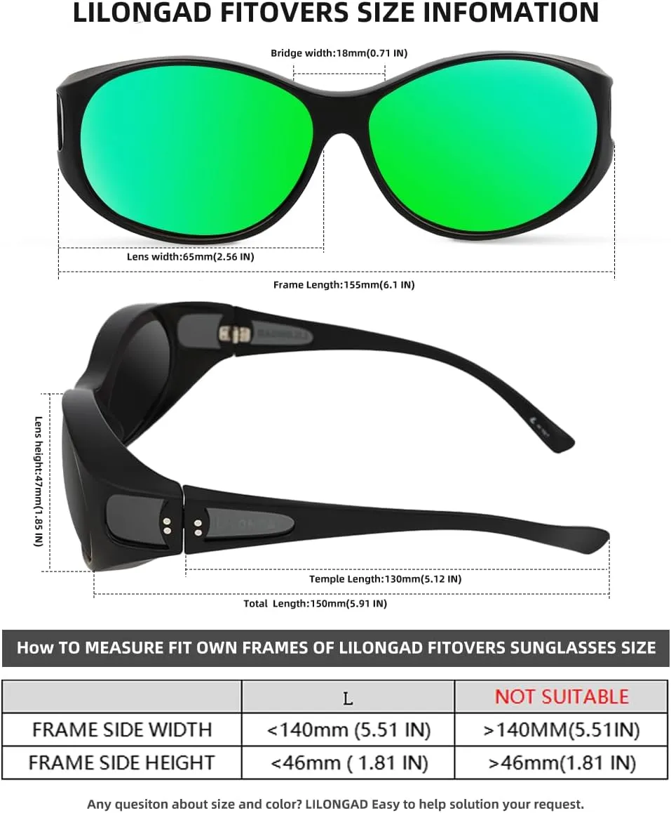 Wraparound Fitover Glasses Polarized Wear Over Sunglasses for Men Women UV400 Protection Sun Glasses Driving SP3844