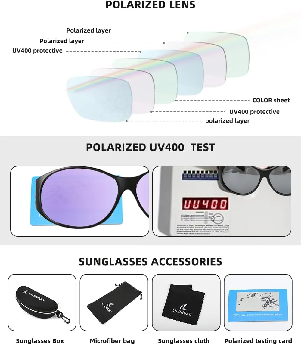Wraparound Fitover Glasses Polarized Wear Over Sunglasses for Men Women UV400 Protection Sun Glasses Driving SP3844