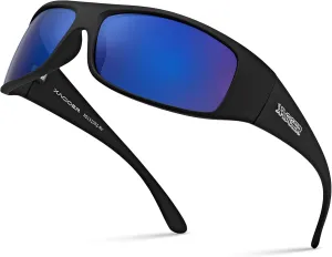 Xagger Sports Polarized Sunglasses for Men Wrap Around TR90 Frame Sun Glasses