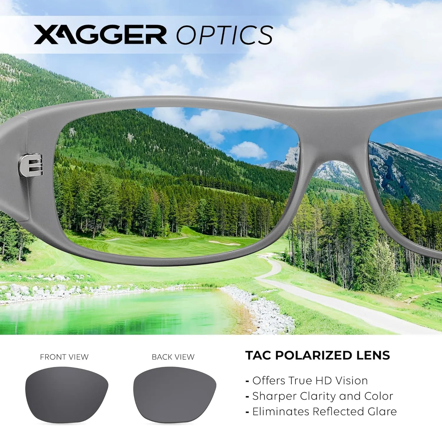Xagger Sports Polarized Sunglasses for Men Wrap Around TR90 Frame Sun Glasses