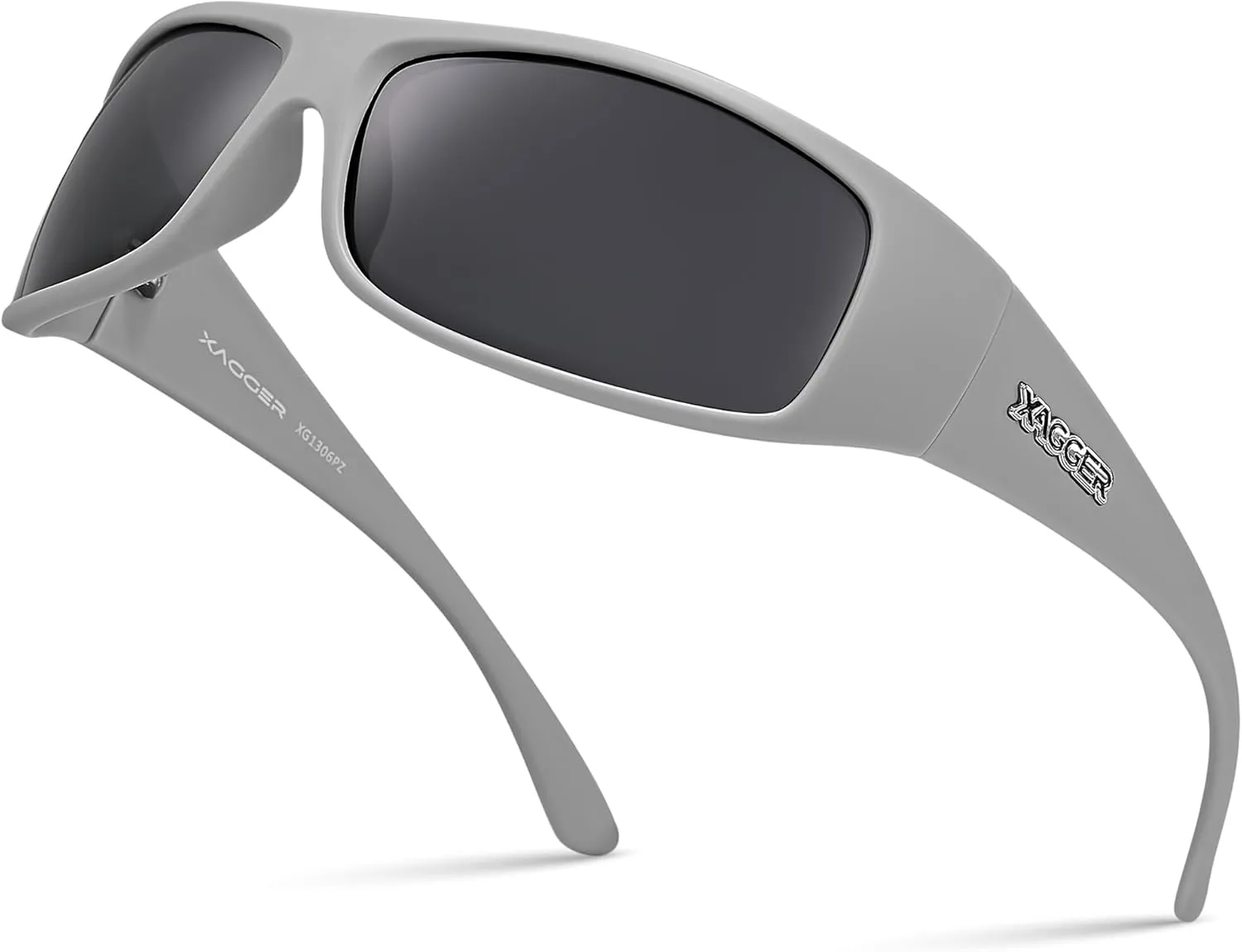 Xagger Sports Polarized Sunglasses for Men Wrap Around TR90 Frame Sun Glasses