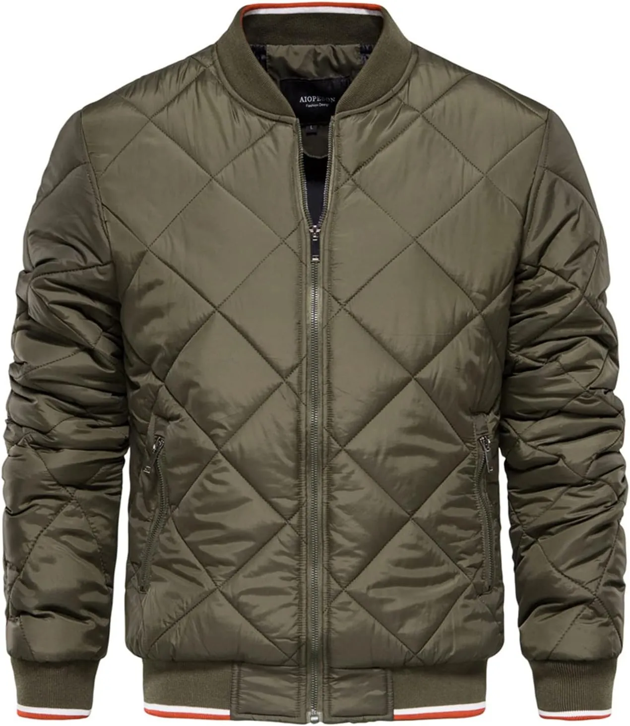 Ymosrh Men's Bomber Jacket Quilted Jackets Windproof Zip Up Winter Warm Coats Outwear Jackets Fashion, XL-5XL
