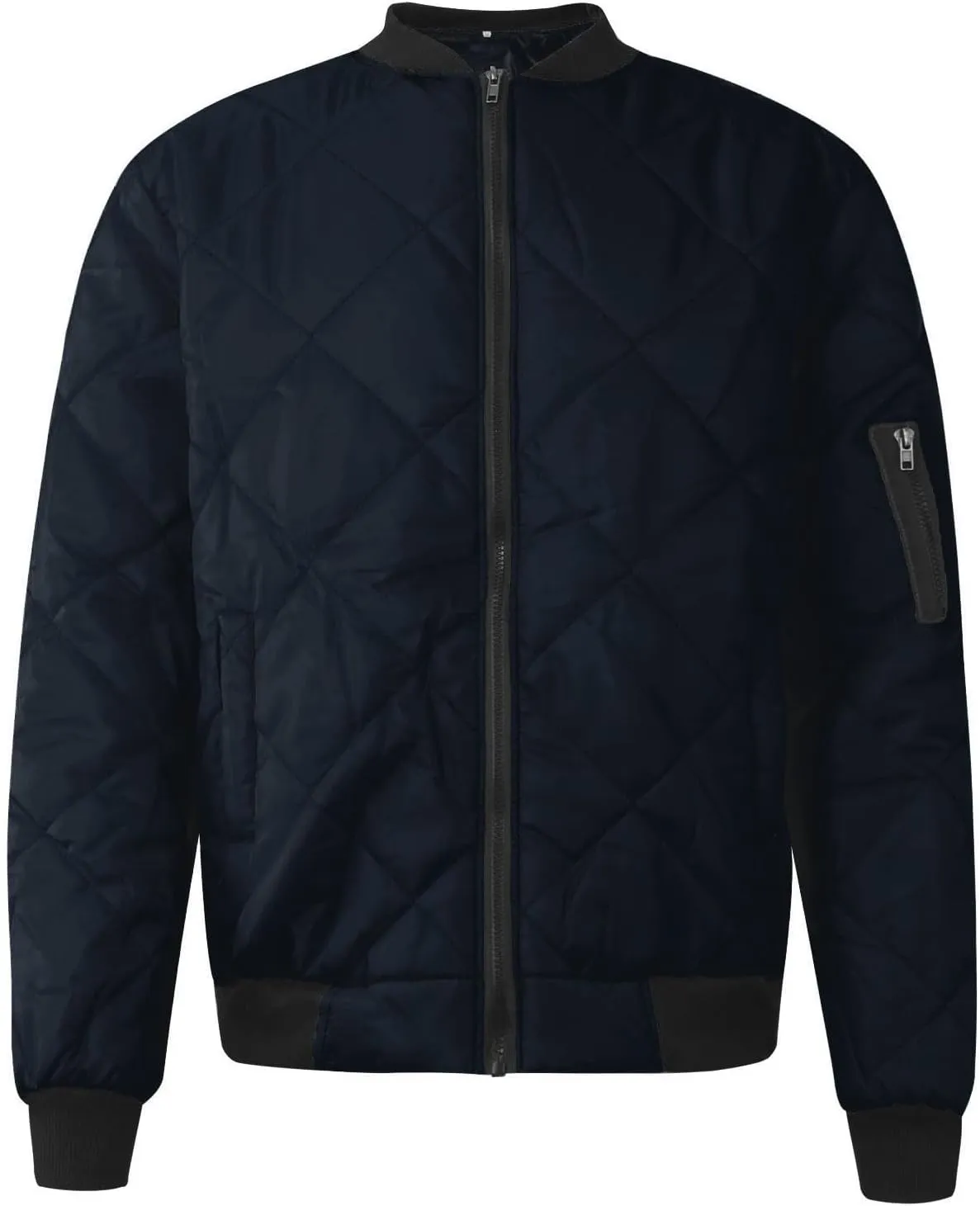Ymosrh Men's Bomber Jacket Quilted Jackets Windproof Zip Up Winter Warm Coats Outwear Jackets Fashion, XL-5XL