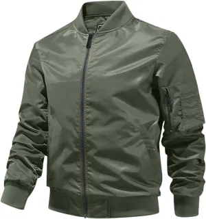 Ymosrh Men's Lightweight Jacket Jacket Casual Fall Winter Windbreaker Bomber Zip Up Coat with Pocket Jacket, XXXL-L6